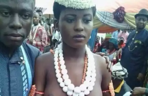 Culture Madness: Nigerian Girl Completely Goes Unclad At Her Traditional Marriage [See Photo]